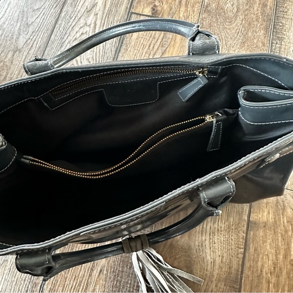 ALBERTA Di CANIO Grey Leather Tote Bag - Picture 5 of 9